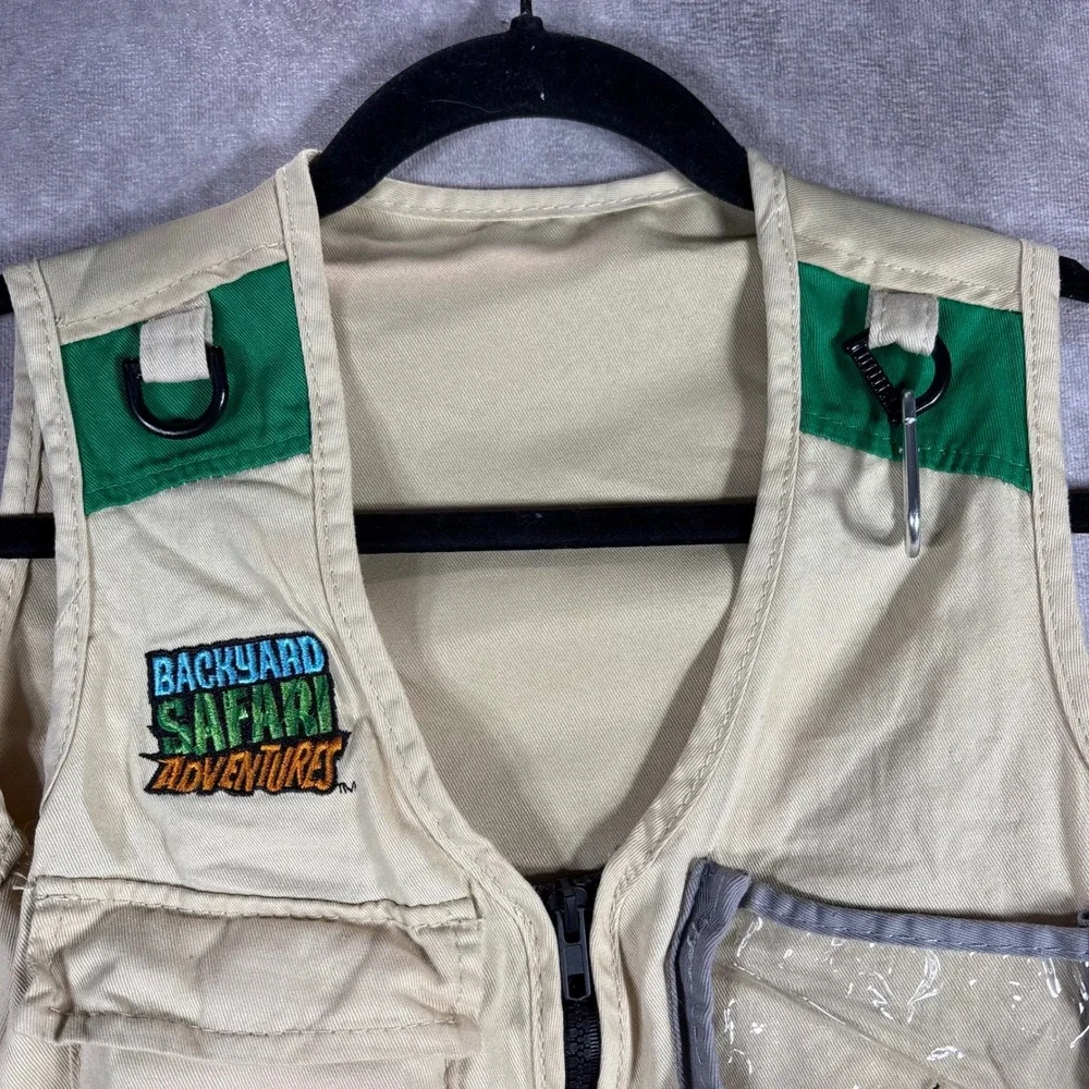 Backyard Safari Vest Kids OS Tan Adventure Cargo Fishing Costume Utility Outdoor